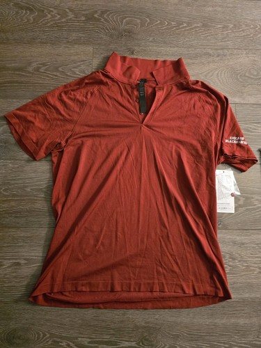 Lululemon Metal Vent Tech Polo Shirt Size XXL Mens Red Short Sleeve Blackhawks