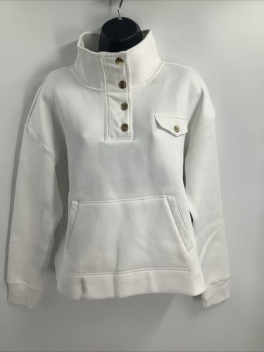 Chaqueta Pullover Blanca Manga Larga Cuello Simulado a Presión Tuckernuck Tnuck Talla L - Imagen 2 de 19