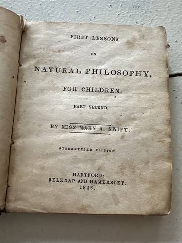 1848 1. Unterricht über Naturphilosophie antikes Schulbuch schnell vor Bürgerkrieg - Bild 3 von 5