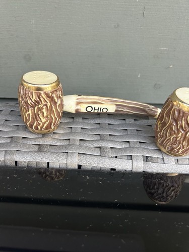 "Pipa de mazorca de maíz tallada coctelera de sal y pimienta vintage 6"" x 2"" OHIO" - Imagen 4 de 6
