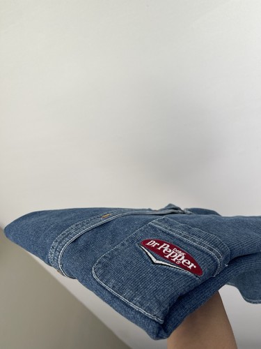Vintage 80s 90s Drink Dr Pepper Denim Worker Button Shirt Size Large - Bild 20 von 20