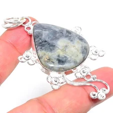Crazy Lace Agate Gemstone Handmade 925 Sterling Silver Jewelry Pendant  RM-131