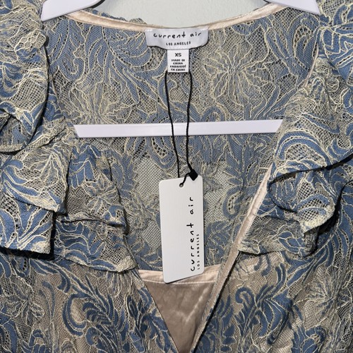 Vestido de encaje Current Air Anthropology azul S-XS VintageCore/Boho - Imagen 2 de 11