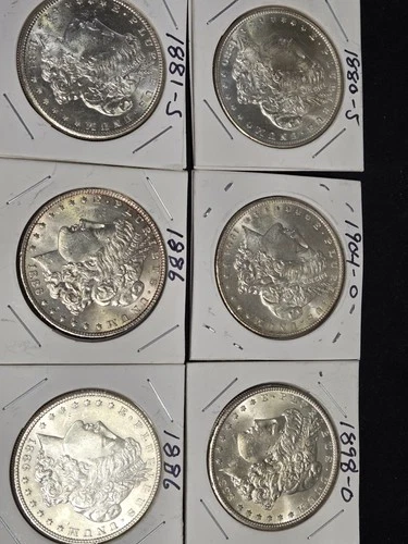 BU-FRESH OUT OF ROLL LOT!-UNC- $1 Morgan Silver Dollars- Dates In Pics