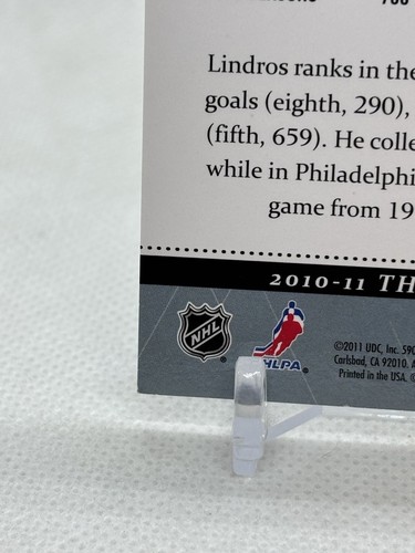Tarjeta numerada 2010-11 Upper Deck The Cup #29 Eric Lindros/249 Flyers HOF SP - Imagen 8 de 11