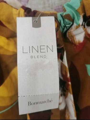 Sleeveless Top Linen Rich Bonmarche Plus Size 22 New With Tags Brown Multi - Picture 6 of 7