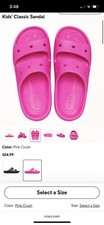 Crocs Classic Pink Two-Strap Slide Sandals Youth J2