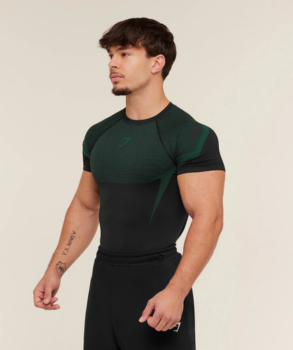 Gymshark Onyx 5.0 Seamless T-Shirt Black/Lift Green SMALL *Confirmed order* - Picture 4 of 7
