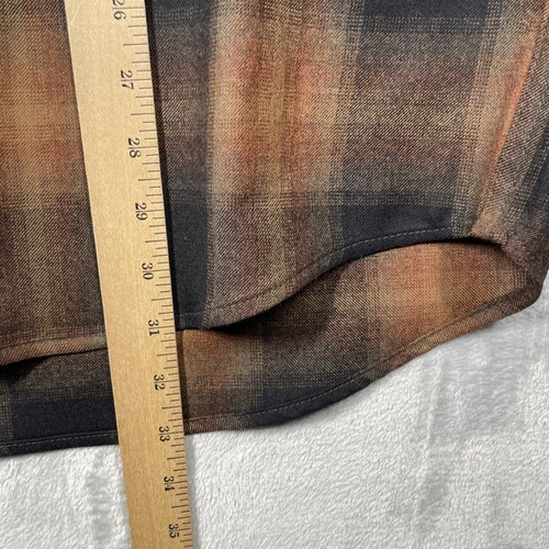Pendleton Shirt Mens XL Brown Black Plaid 100% Wool Long Sleeve Flannel Outdoors - Picture 5 of 7