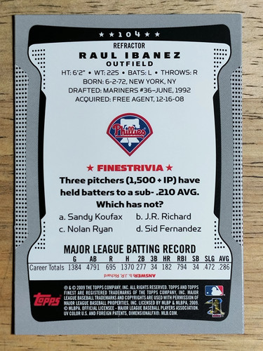 Finest Refractors #104 2009 Raúl Ibáñez - Imagen 2 de 2