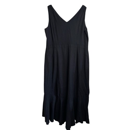 City Chic Maxi Sweety Button Down Black Linen Plus Size Dress NWT - Picture 4 of 8