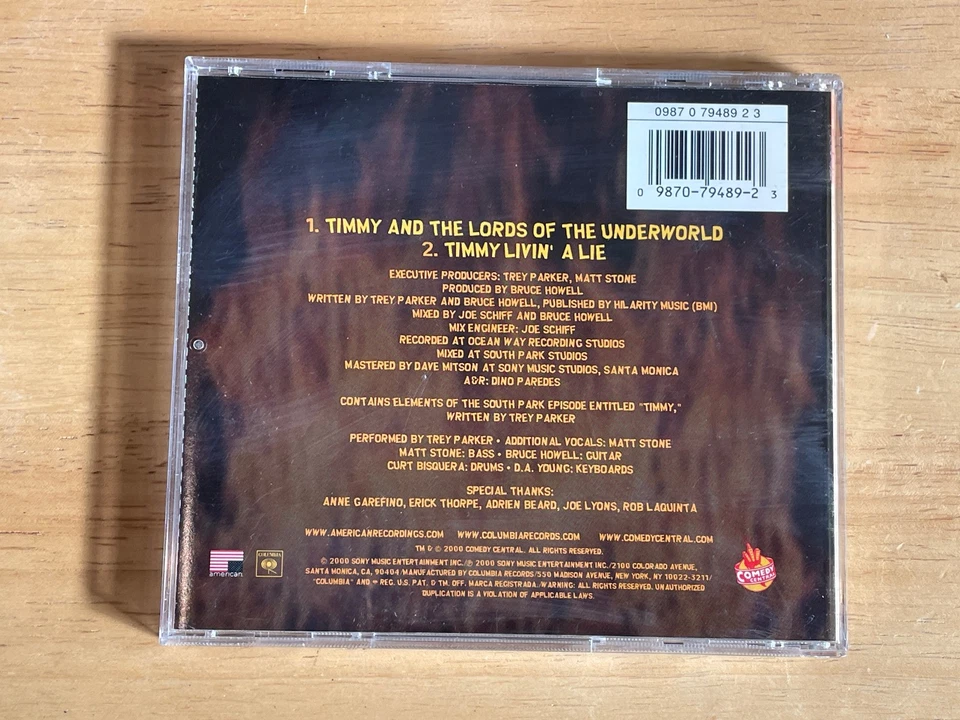Timmy & the Lords of the Underworld CD Single South Park Comedy Central 2000 Foto 2 de 4