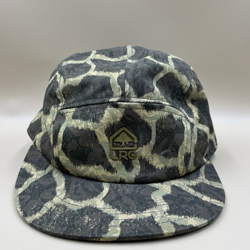 LRG 5-Panel Strapback Mütze Giraffe Tarnmuster grün Logo Streetwear Einheitsgröße - Bild 1 von 6
