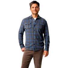 Johnnie-O johnnie-O Mens Waites Stretch Flannel Lodge Shirt, Charcoal US,