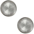 2pcs Food Tray Stainless Steel Food Plate Round Shaped Barbecue Plate BBQ Tray