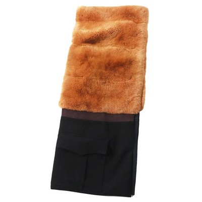 Very beautiful item MARNI Marni wool rabbit muffler/stole with pocket Brown