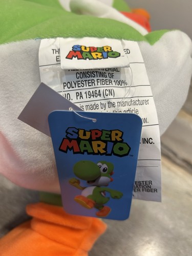 Nintendo Super Mario 21” Yoshi Plush Pillow Toy, Soft Green, Hidden Shell Pocket - Picture 8 of 12