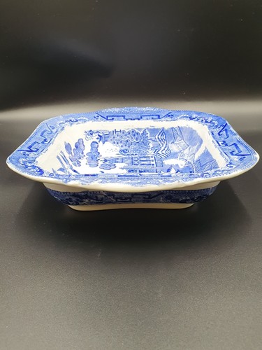 Antique Ridgway Semichina Blue Willow Pattern Open Vegetable Dish, Serving Dish - Picture 3 of 9