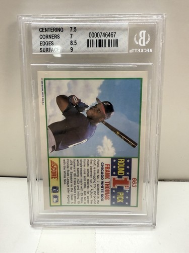 Frank Thomas 1990 Score #663 Beckett 7.5 Near Mint + Slabbed - Bild 2 von 2