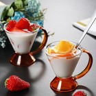 1pc 200ml Fashionable Glass Dessert Cup Water Cup Coffee Mug Tea Cup for Home