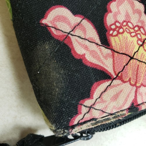 Vintage Vera Bradley "Botanical Square" Floral Black &Multicolor Small Wallet - Picture 8 of 10
