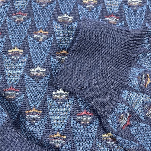 VTG Tricots St Raphael Pure New Wool Blue Knit Sweater Mens XL 0972 - Picture 6 of 7