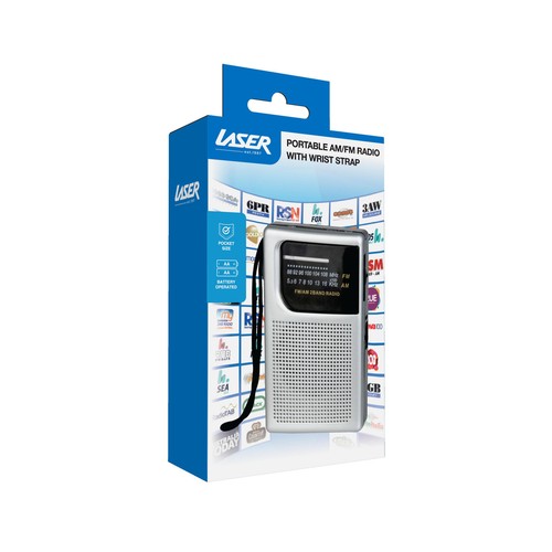Laser Pocket Portable Radio AM FM Built-in Speaker and Earphones Socket - Picture 8 of 9