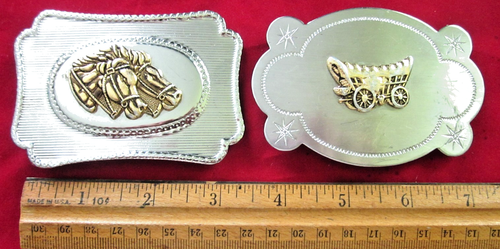 pair of western style belt buckles 1980's - Picture 1 of 4