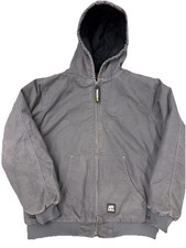 Berne Duck Hooded Jacket Quilt Lined, Active Work Coat, 5-Pocket Youth 18-20 XL