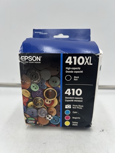 Epson 410XL Black 410 Photo Black Cyan Magenta Yellow - verbeulter Karton 02/2028