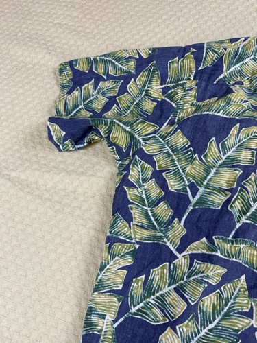 Cooke Street Aloha Shirt 2XL Hawaii Palms Print Blue Green Mens Casual - Picture 10 of 13