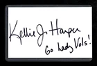 KELLIE HARPER Tennessee Lady Vols, Coach Missouri AUTO/ SIGNED 3x5 Index Card