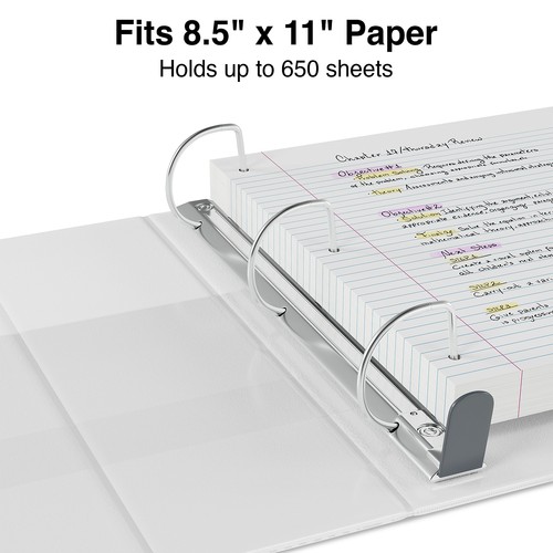HITOUCH BUSINESS SERVICES 4-Pocket Heavy Duty 3" 3-Ring View Binders White - Picture 5 of 8