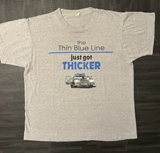 The Thin Blue Line Just Got Thicker 1987 80’s Movie Promo Tee Screen Stars Rare