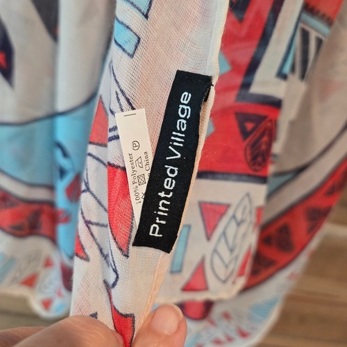 Bedrucktes Dorfschal Oversize Schal Rechteck Indianer Anthropologie - Bild 3 von 6