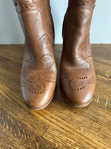 Lauren Ralph Lauren Ashlynn Bota Pulida 9.5 B Cuero Marrón Camel 40323 - Imagen 5 de 14