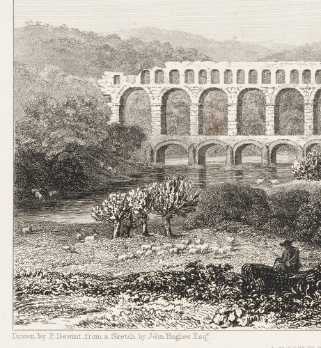 COOKE (*1781) nach HUGHES (*1790), Pont du Gard. Aquädukt in Landschaft, 1825, - Bild 3 von 5