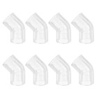 8pcs Clear Elbow Fitting, 45 Degree 14mm ID PC Pipe Fitting Adapter