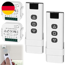 2 Stück Funk Rolladensteuerung Nachrüstset, Smart Jalousieschalter Kompatibel Fu
