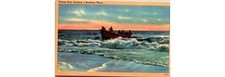 1907 Tichnor: North Atlantic Ocean Wave, Fishing Boat Era Postcard, Seascape
