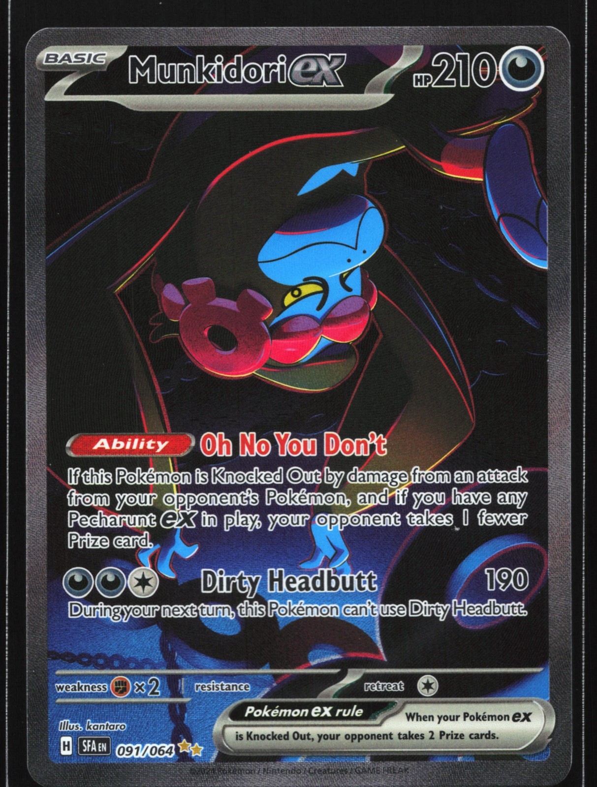 Pokemon Munkidori ex 091/064 Shrouded Fable Special Illustration Rare Holo NM