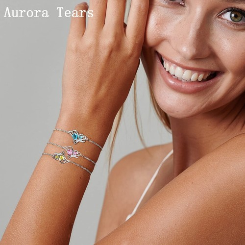 Pulseras Corazón Mariposa Azul Mujer Plata de Ley 925 Animales Mariposas Sept - Imagen 6 de 6