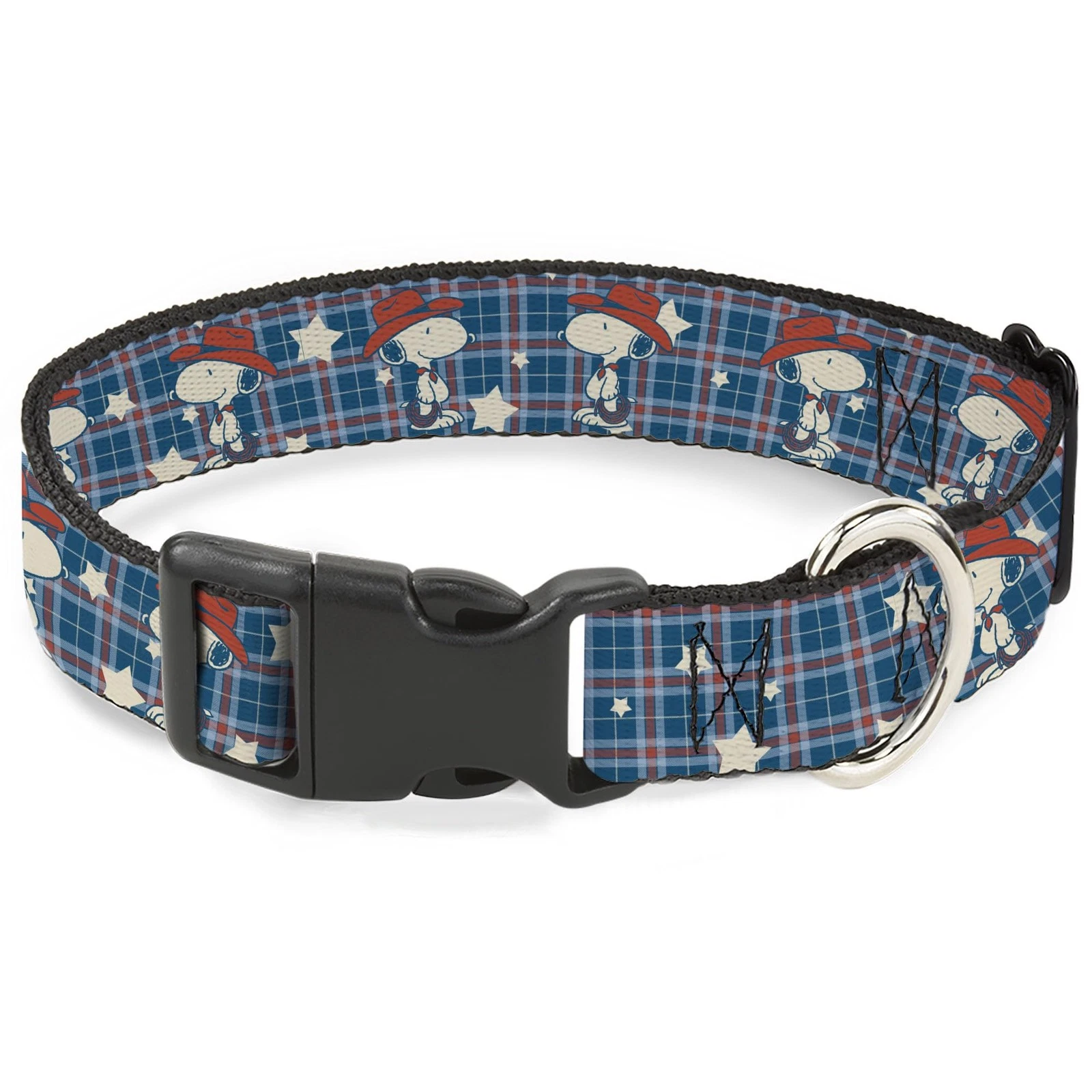 Peanuts Worldwide LLC Pet Collar, Dog Collar Plastic Buckle, Peanuts Cowboy Snoo