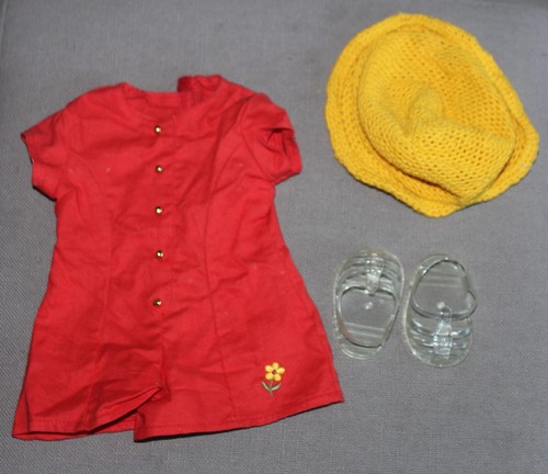 Retired AMERICAN GIRL DOLL Culotte Dress and Jellies PLEASANT COMPANY Lot LE