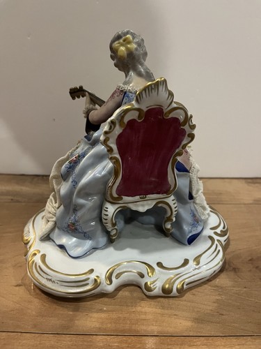 San Marco Porcelain Figurine, Woman Playing Mandolin - Picture 6 of 19