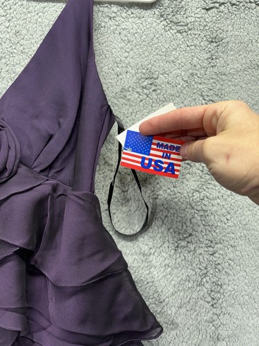 BETSY AND ADAM Size 6 Purple New Mesh Strappy Prom Holiday NYE Party Dress - Picture 12 of 14