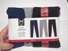 Member's Mark Girls 3-Pack Elastic Waistband Soft Cotton Leggings Sz M 7/8 NWT