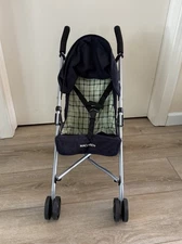 GUC Navy Maclaren Pretend Play Baby Doll Push Umbrella Stroller Buggy Toy