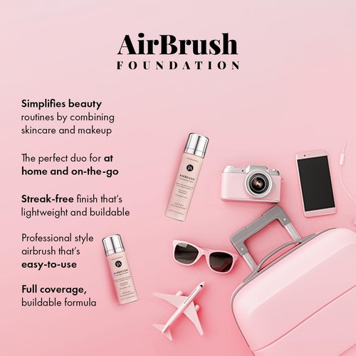 Base MagicMinerals Mini AirBrush 1FL Oz - Maquillaje de viaje impecable, ligero - Imagen 7 de 10