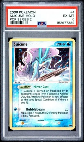 2006 Pokémon Suicune Holo 4/17 Pop Series 2 Pokemon PSA 6 EX MT